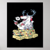 Oh Deer Drunk Reindeer Celebrating Christmas Festi Poster (Vorne)