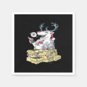 Oh Deer Drunk Reindeer Celebrating Christmas Festi Serviette (Vorderseite)