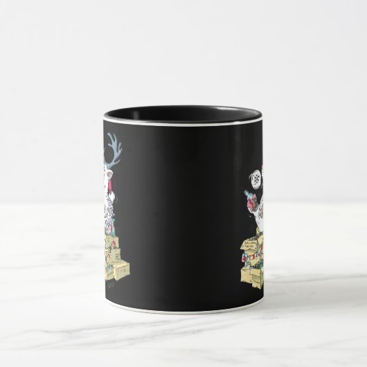 Oh Deer Drunk Reindeer Celebrating Christmas Festi Tasse (Zentrum)