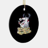 Oh Deer Drunk Reindeer Celebrating ChristmOrnament Keramik Ornament (Rechts)