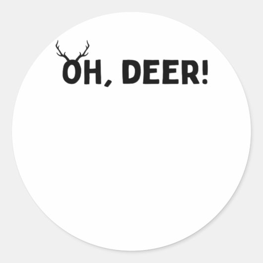 Oh Deer Einfache Ästhetik Runder Aufkleber (Vorderseite)
