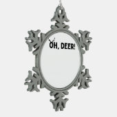 Oh Deer Einfache Ästhetik Schneeflocken Zinn-Ornament (Links)