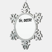 Oh Deer Einfache Ästhetik Schneeflocken Zinn-Ornament (Rechts)