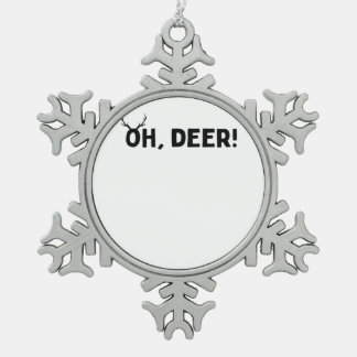 Oh Deer Einfache Ästhetik Schneeflocken Zinn-Ornament