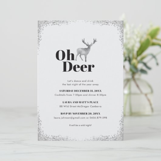 Oh Deer Einladung (Stehend Vorderseite)