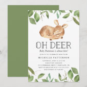 Oh Deer | Einladung der Babydusche (Vorne/Hinten)