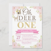 Oh, Deer! Einladung zum ersten Geburtstag (Vorderseite)