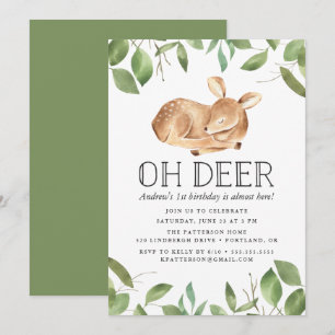 Oh Deer Einladung zur Geburtstagspartei