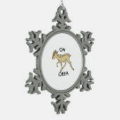 Oh Deer Elegant Timeless Style Schneeflocken Zinn-Ornament (Links)