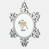 Oh Deer Elegant Timeless Style Schneeflocken Zinn-Ornament (Rechts)