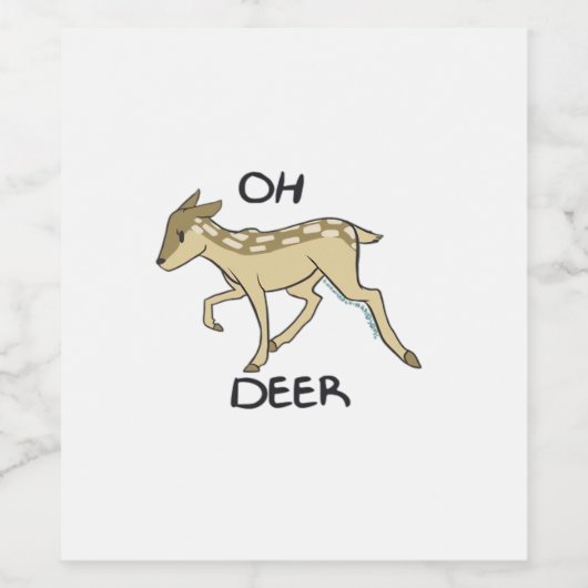 Oh Deer Elegant Timeless Style  Weinetikett (Einzelnes Label)