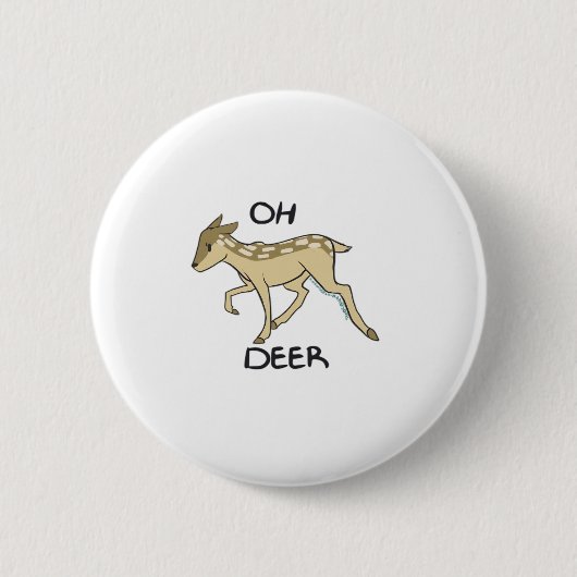Oh Deer Eleganter Zeitloser Stil Button (Vorderseite)