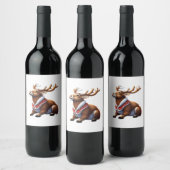 Oh Deer Energetic Modern Design  Weinetikett (Flaschen)
