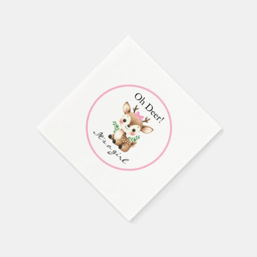 Oh Deer Es ist ein Niedliches Baby-Dusche-Party Serviette (Ecke)