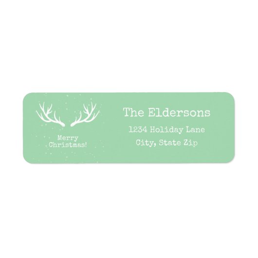 Oh Deer, es ist Weihnachten [grün] - Adressetikett (Vorne)
