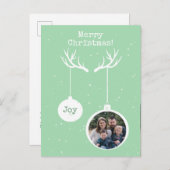 Oh Deer, es ist Weihnachten [grün] - Weihnachtspos Einladungspostkarte (Vorne/Hinten)