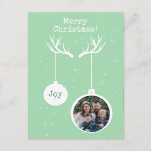 Oh Deer, es ist Weihnachten [grün] - Weihnachtspos Einladungspostkarte