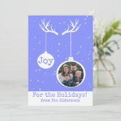 Oh Deer, es ist Weihnachts-Flat-Fotokarte Dankeskarte (Stehend Vorderseite)