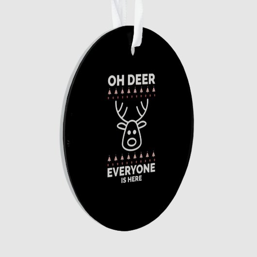 Oh Deer Everyone Is Here Modern Style Ornament (Vorderseite)