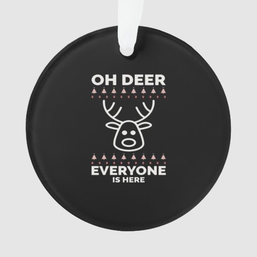 Oh Deer Everyone Is Here Modern Style Ornament (Vorderseite)