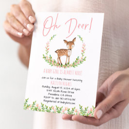 Oh Deer Floral Baby Dusche einladen Einladung