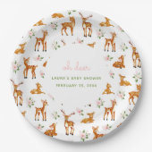Oh Deer Floral Baby Dusche Pappteller (Vorderseite)