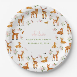 Oh Deer Floral Baby Dusche Pappteller
