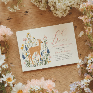 Oh Deer Floral Woodland Baby Shower Einladung