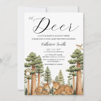 Oh Deer Forest Baby Shower Invitation Einladung