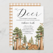 Oh Deer Forest Baby Shower Invitation Einladung (Vorne/Hinten)