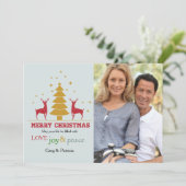 Oh Deer Foto Holiday Card Feiertagskarte (Stehend Vorderseite)
