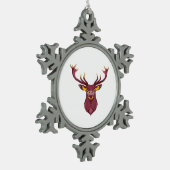 Oh Deer Fresh Modern Design Schneeflocken Zinn-Ornament (Links)