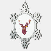 Oh Deer Fresh Modern Design Schneeflocken Zinn-Ornament (Rechts)