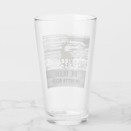 Oh Deer Funny Beer Zitat Rustic Man Höhle Glas (Rückseite)