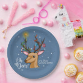 Oh Deer | Funny Holiday Woodland Animal Pappteller (Party)