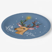 Oh Deer | Funny Holiday Woodland Animal Pappteller (Schrägansicht)