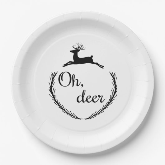 Oh Deer Funny Style Design Pappteller (Vorderseite)