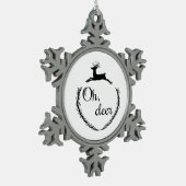 Oh Deer Funny Style Design  Schneeflocken Zinn-Ornament (Links)