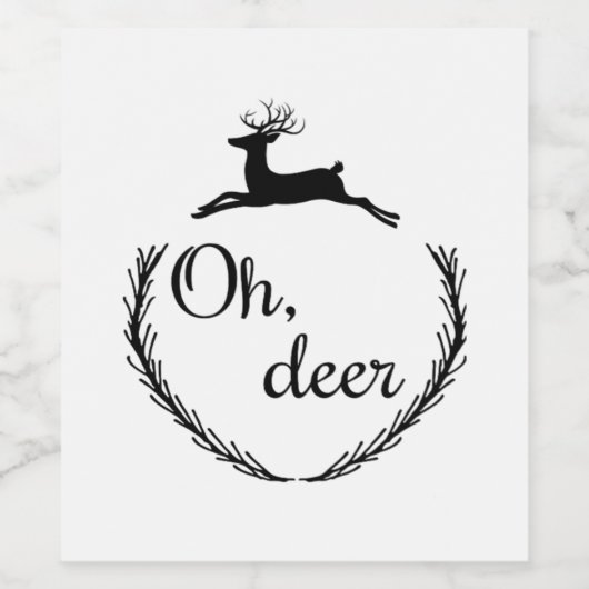 Oh Deer Funny Style Design  Weinetikett (Einzelnes Label)