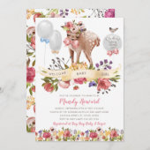 Oh Deer Girl Baby Dusche Einladung (Vorne/Hinten)