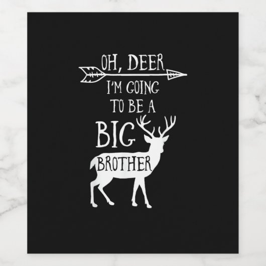 Oh Deer Going To Big Brother Christmas Announcemen Weinetikett (Einzelnes Label)