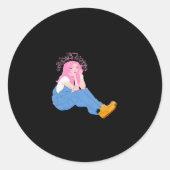 Oh Deer Graphic Artistic Design Runder Aufkleber (Vorderseite)