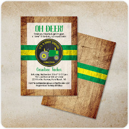 Oh Deer Green Traktor Baby Dusche Einladung