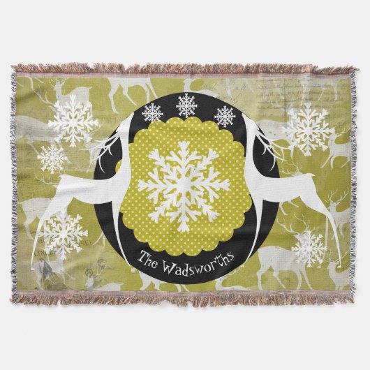 Oh Deer Holiday Throw Decke (Vorderseite)
