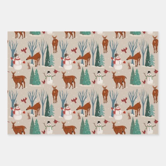 Oh Deer Holiday Wrap (3 Blätter) Geschenkpapier Set (Vorderseite 2)