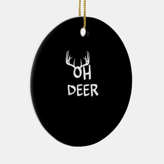 Oh Deer Hunter Rustic Outdoor Design Keramik Ornament (Rechts)
