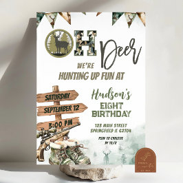 Oh Deer Hunting Camo Birthday Invitation Einladung