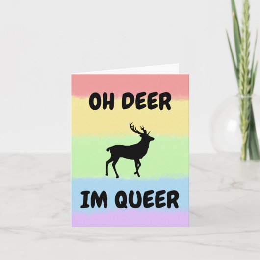 OH DEER ICH BIN QUE Funny LGBTQ+ Dankeskarte (Vorderseite)