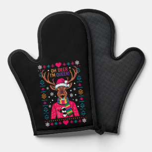 Oh Deer ich bin Que LGBT LGBTQ Gay Pride Ugly Xmas Ofenhandschuh