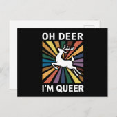 Oh Deer ich bin Que Rainbow LGBT Pride Gay Lesbian Postkarte (Vorne/Hinten)